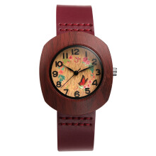 Women's Bohemian Tonneau Quartz Watch with Leather Strap