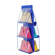 Transparent Storage Bag With 6 Pocket Non Woven Organiser Hanging Closet