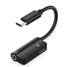 2-in-1 USB C to 3.5mm Headphone Jack Adapter with Charging Port, Hi-Res Audio Aux Converter for Most USB C Smartphones, Tablets and Laptops