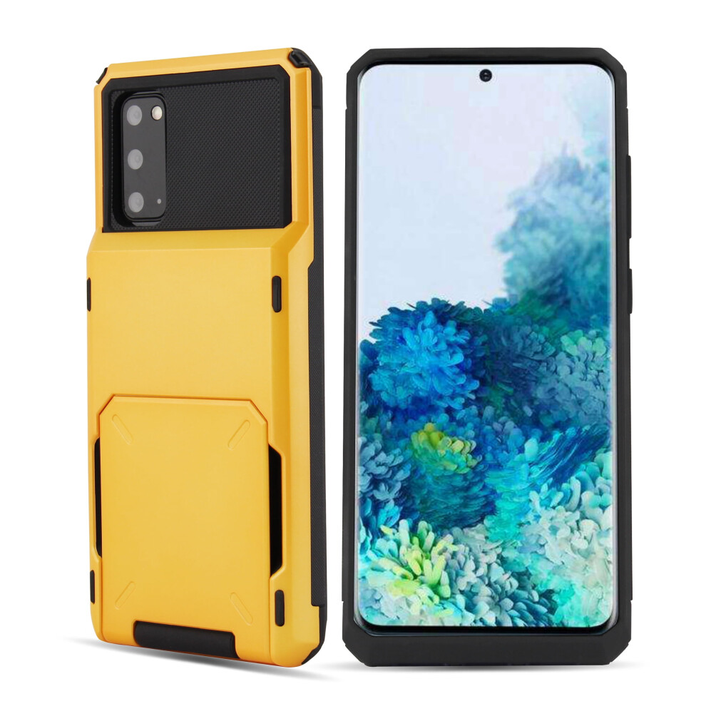 5-Card Wallet Case For Samsung Galaxy S20 Ultra Â Rugged Dual-Layer Pc & Tpu Hybrid Armor, Yellow 9479868960107