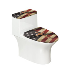American Flag Pattern Stylish Gifts Polyester Toilet Seat Cover Set, Adjustable, Elastic Bottom 17"x21" Elastic Edge, Easy to Clean