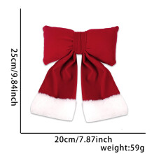 Large 3D Handmade Velvet Christmas Bow - Red & Green, Reusable Hanging Decor for Tree Topper, Hotel, Mall, Gift Wrapping