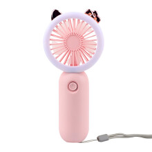 Portable Handheld Fan with Light - USB Rechargeable Cosmetic Fan with Night Light for Lazy Desktop Use - Mini Pocket-Sized Small Fan