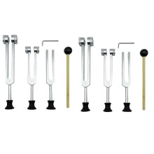 Tuning Fork Set Silver 8-Piece 128Hz 256Hz 512Hz with