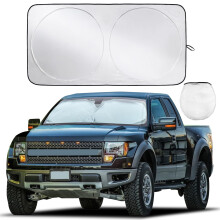 Pare-soleil universel pour pare-brise de voiture, pliable et pliable, compatible avec voitures, camions et SUV (150 x 84 cm).