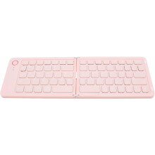 Teclado Bluetooth plegable, teclado inalámbrico plegable de 67 teclas con soporte, cierre magnético, compacto y recargable para teléfono, tableta