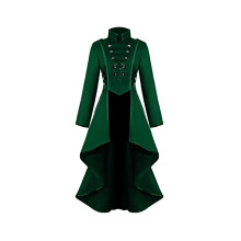 Girls' Formal Gothic Tuxedo Dress, Black Homecoming Dress for Ages 10-17, Fall Long Trench Jacket Style, Compatible with Standard Sizing