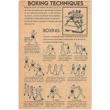 Boxing Techniques Guide Metal Sign, 8x12 in Retro Poster for Gym, Club & Home Decor – Compatible with Boxing Enthusiasts