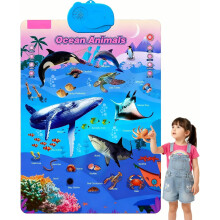 Interactive Bilingual Phonics Wall Chart for Kids – English & Spanish with Songs, Letters, Numbers, Animals & Piano Touch Buttons