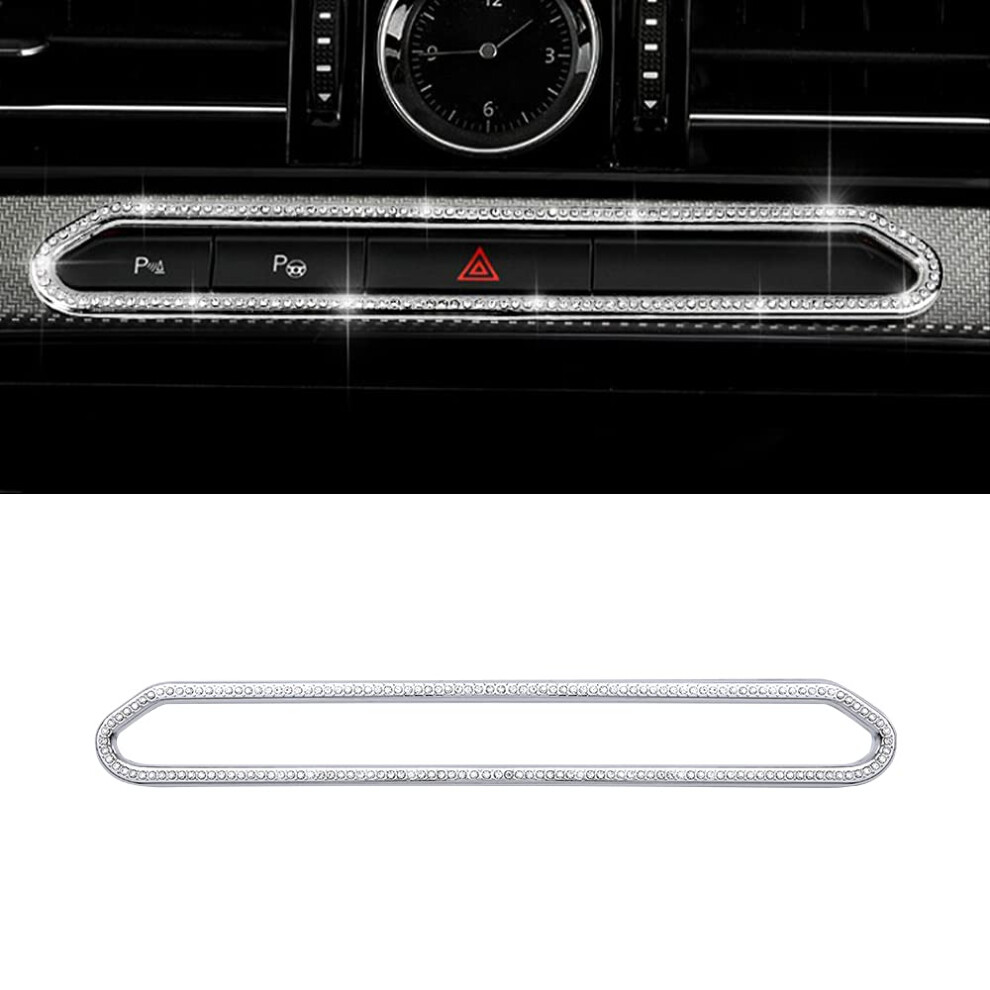 Crystal Hazard Warning Button Cover For Volkswagen Arteon 2017Â2020, Zinc Alloy Interior Trim, ScratchâResistant Luxury Upgrade Silver 9092120171938