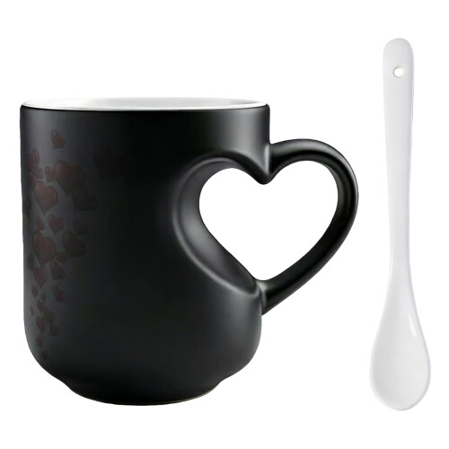 Surprise Magical Effect Ceramic Tea Cup 350ML with Spoon For