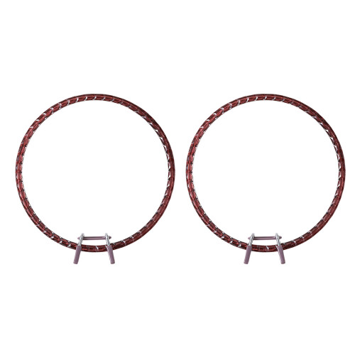 2Pcs Round Plastic Embroidery Hoops Adjustable Stitching-brown