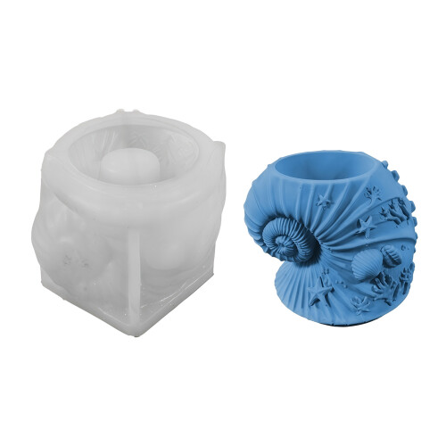 Conch Shape Candle Cup Silicone Molds For Resin Casting-001