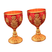 Durable Zinc Alloy Liquor Glass Feature Classical-Golden Red