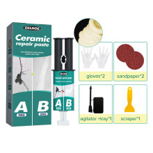 (Beige) Tile Repair AB Glue Set For Repairing Cracks Dents Tile With Repair Tools Waterproof Heat And Corrosion Resistant