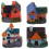 4 Stuks Mini Hars Huisje, Blokhut Voor 5