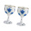 2 Piece 30ml Metal Embossed Wine Drinking-silver  blue flower 1