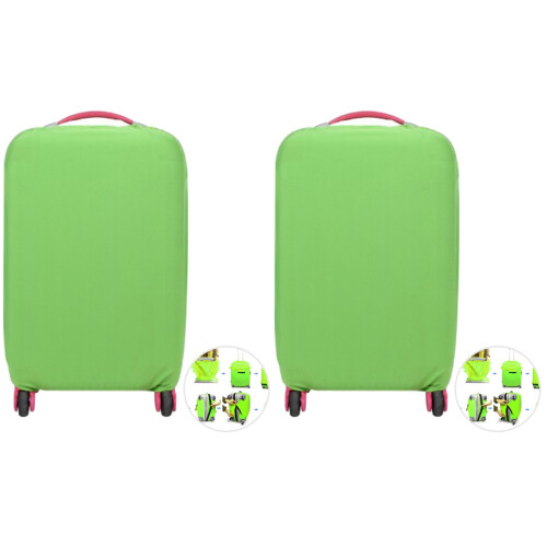 2Pièces Protection Valise Trolley Vert Clair Extensible Résistante 1