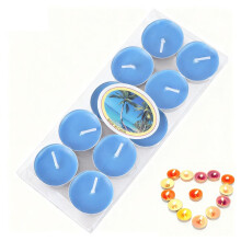 (blue) 10pcs Scented Candle Set Gift Round Fragrance Candle Jar DIY Smokeless Couples Romantic Incense Candles Decoration