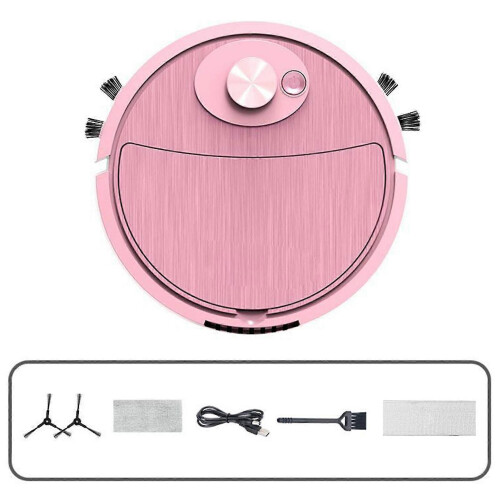 (Pink) Robot Vacuum Cleaner Intelligent Cleaning Mopping System Ai Robot Floor Carpet Sweeper