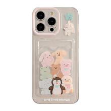 Cute Puppy Wallet Phone Case for iPhone X, Shockproof Soft Back Cover with Slim Protective Design