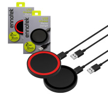2 Pack Wireless Charging Pad 5W, Qi Wireless Charger for iPhone Samsung AirPods, Slim Dual Pad Design