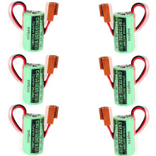(6 Pack) CR17335SER 3V 1800mAh PLC Backup Battery for FANUC CNC with Plug, Reliable Power