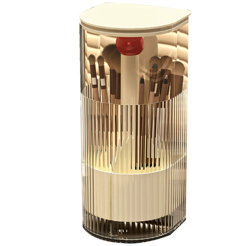Dachuang Beauty White/Red (Milk Ball) Pop-Up Makeup Brush Organizer, Non-Slip Vanity Holder