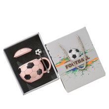 Tasse à café orientée du football 14oz-Coffret cadeau rose