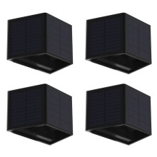 4X Solar Wall Light Outdoor -Down Lighting LED Lamp Solar Wall Washing Lights for Courtyard Garden Dimmable