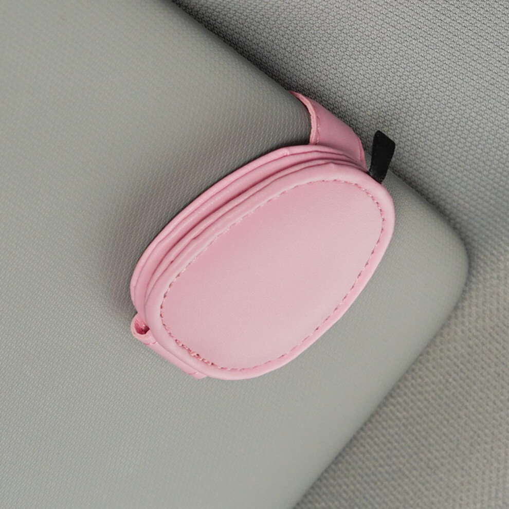 Pu Leather Car Sunglasses Holder With Magnetic Secure Hold, Onehand Operation Sun Visor Clip 9771547549420