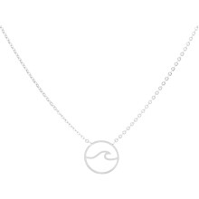 Minimalistický náhrdelník pro ženy, oceánské šperky s přívěskem s vlnami a hypoalergenním řetízkem z nerezové oceli, plážový