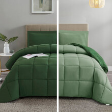 Down Alternative Comforter Set Green 3 Pieces