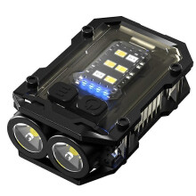 (black) New Outdoor Headlight Fast Charging Small Flashlight Strong Magnetic Inspection Work Light Aluminum Alloy Brim Headlight