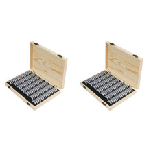 2X Wooden Coins Display Storage Box Case+200 Grids Round Slab for Certified Coin Handcrafted with Premium Pine Wood