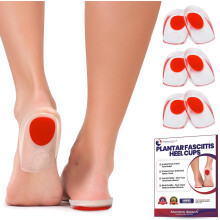 Gel Heel Pads for Shoes – Plantar Fasciitis Relief, Silicone Heel Cups for Spurs, Sore/Bruised Feet, Compatible with Most Shoes (S/M, 3-Pair)
