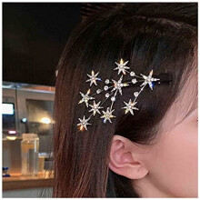 Gearrthóga Gruaige Réalta Airgid le Rhinestones – Pacáiste 2