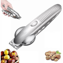 (without Steel finger cots) Stainless Steel Nutcracker Chestnut Clip,Multifunction Nut Opener Plier
