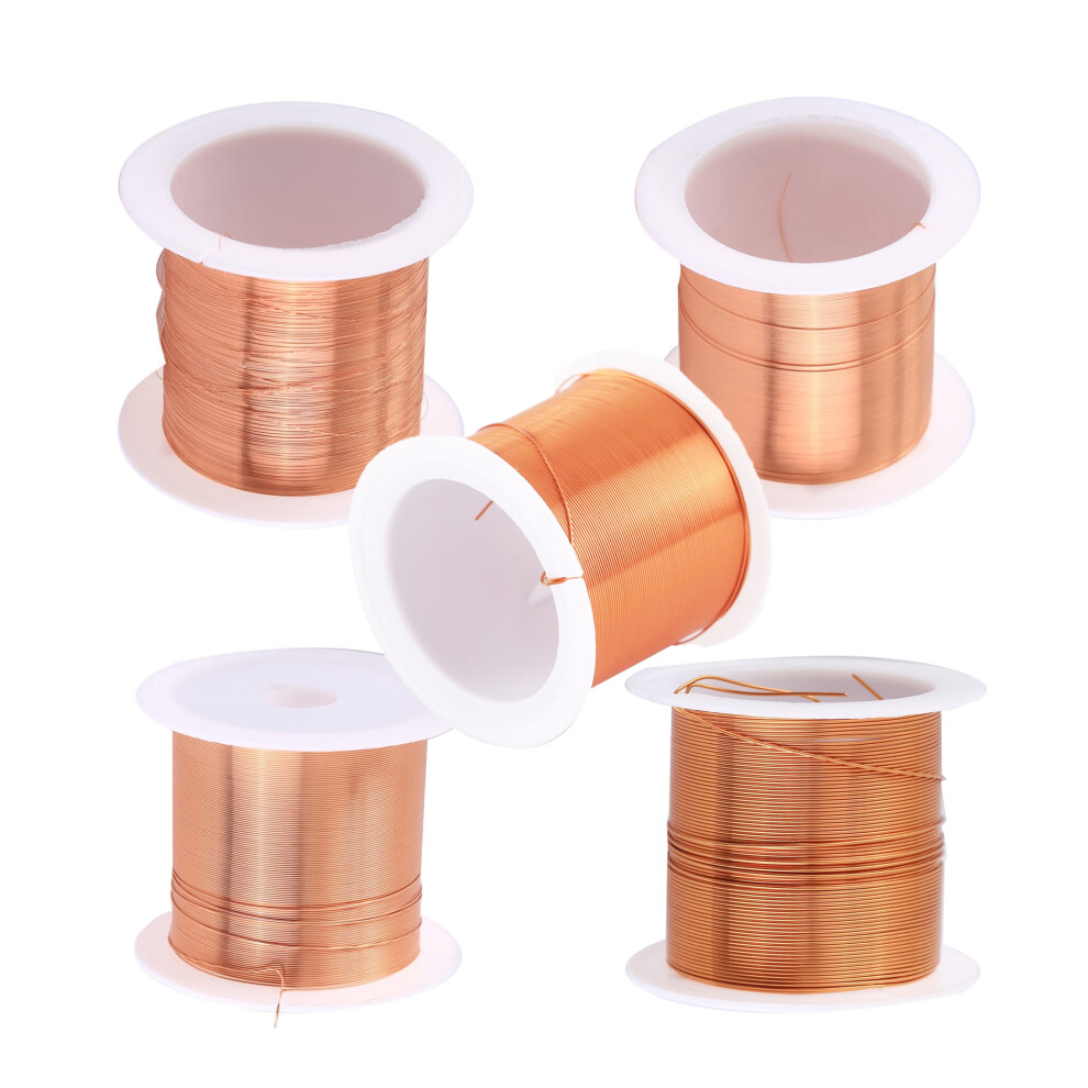 5-Spool Enameled Copper Magnet Wire (0.1Â0.5Mm), Natural Temp Rating, For Transformers & Inductors 9028731245409