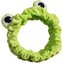 Elegant Froggy: Fascia elastica per capelli con occhi di rana verdi, la tua compagna in spa e trucco, la morbida e confortevole microfibra offre un