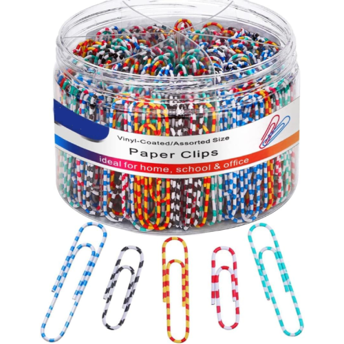 Paper Clips and Binder Clips Assorted Colors and Sizes with Storage Box 450 pcs