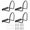Black Iron Cowboy Hat Rack 4-Pcs Wall Mount 1