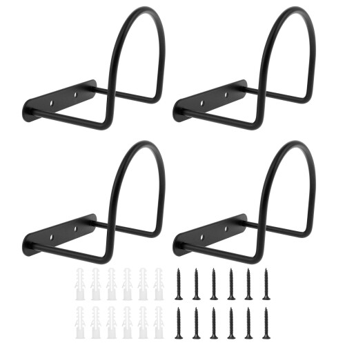 Black Iron Cowboy Hat Rack 4-Pcs Wall Mount