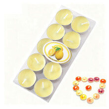 (yellow) 10pcs Scented Candle Set Gift Round Fragrance Candle Jar DIY Smokeless Couples Romantic Incense Candles Decoration