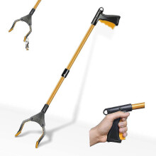 Aluminum Pick Up Tools, 81cm Folding Gripper, Long Rubber Telescopic Clamp