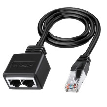 Adaptor LAN Ethernet, splitter RJ45 mascul la 2 femele, cablu adaptor de rețea LAN Ethernet RJ45 1 la 2
