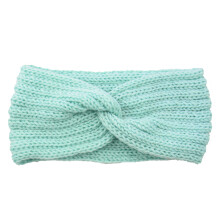 Fascia scaldacollo morbida ed elastica da donna, invernale, a trecce, verde menta (taglia unica)