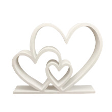 Statues d'amour trois Sculptures de cœur, Figurines de-Blanc