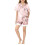 Girls Two-Piece Short Sleeve Set with Bow Print Button-Down 1