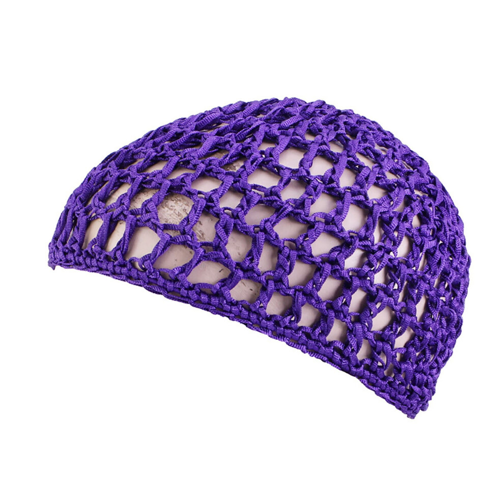 Purple Mesh Crochet Hair Net for Sleeping â Breathable, Reusable, Elastic Wig Cap Compatible with All Hair Types